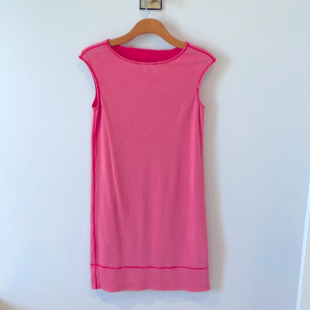 Tommy Bahama REVERSIBLE cotton shift dress, boatneck top in coral pink XS